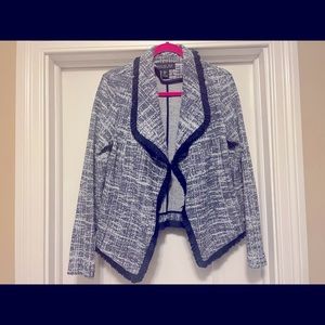 Navy/White Blend Knit Rachel Zoe Blazer